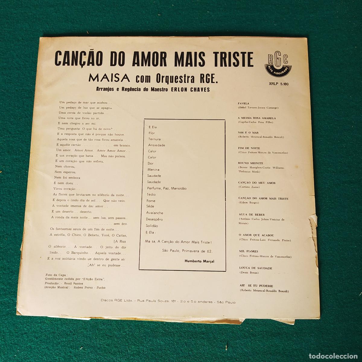 Discos de vinilo: Maisa &ndash; Can&ccedil;&atilde;o Do Amor Mais Triste - Foto 2