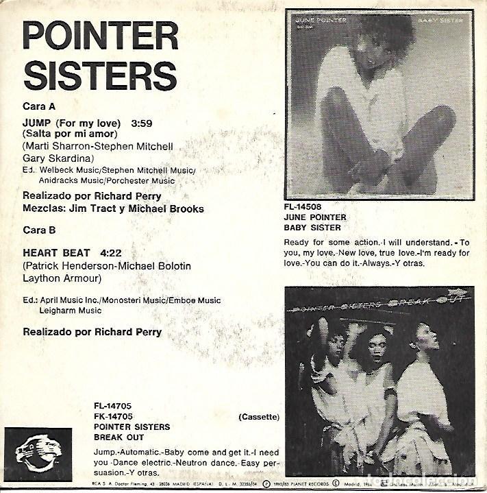 Discos de vinilo: POINTER SISTERS - JUMP / HEART BEAT - RCA 1984 - Foto 4