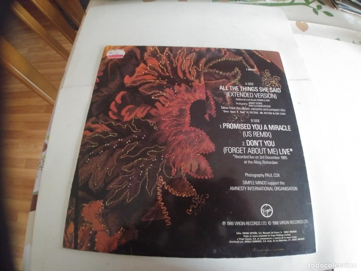 Discos de vinilo: SIMPLE MINDS-MAXI ALL THE THINGS SHE SAID - Foto 2