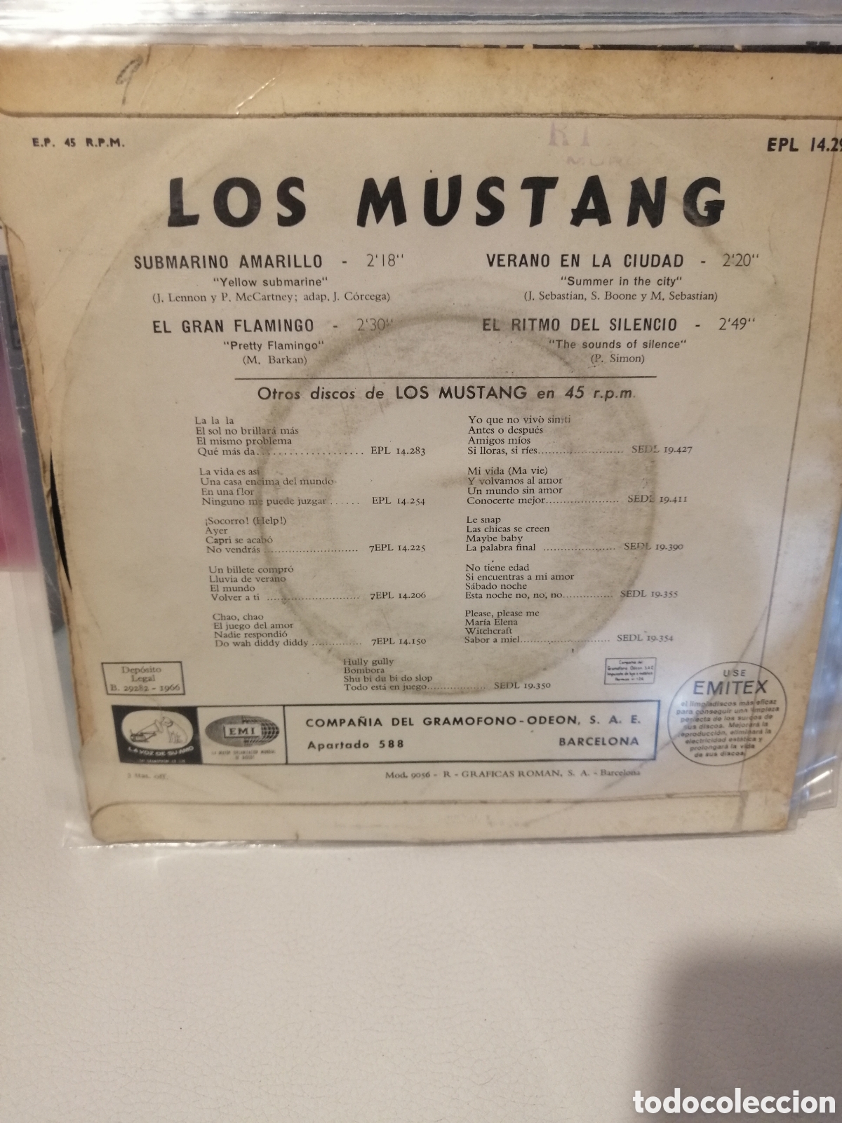 Discos de vinilo: Los Mustang - Submarino amarillo ep - Foto 2