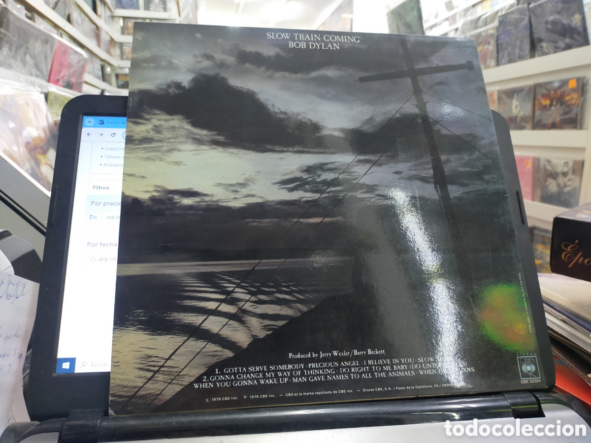 Discos de vinilo: Bob Dylan LP slow train coming Espa&ntilde;a 1984 - Foto 2