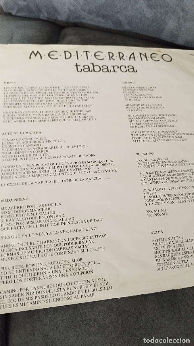 Discos de vinilo: Mediterr&aacute;neo,Tabarca.Vinilo Lp Sonido VG - Foto 6