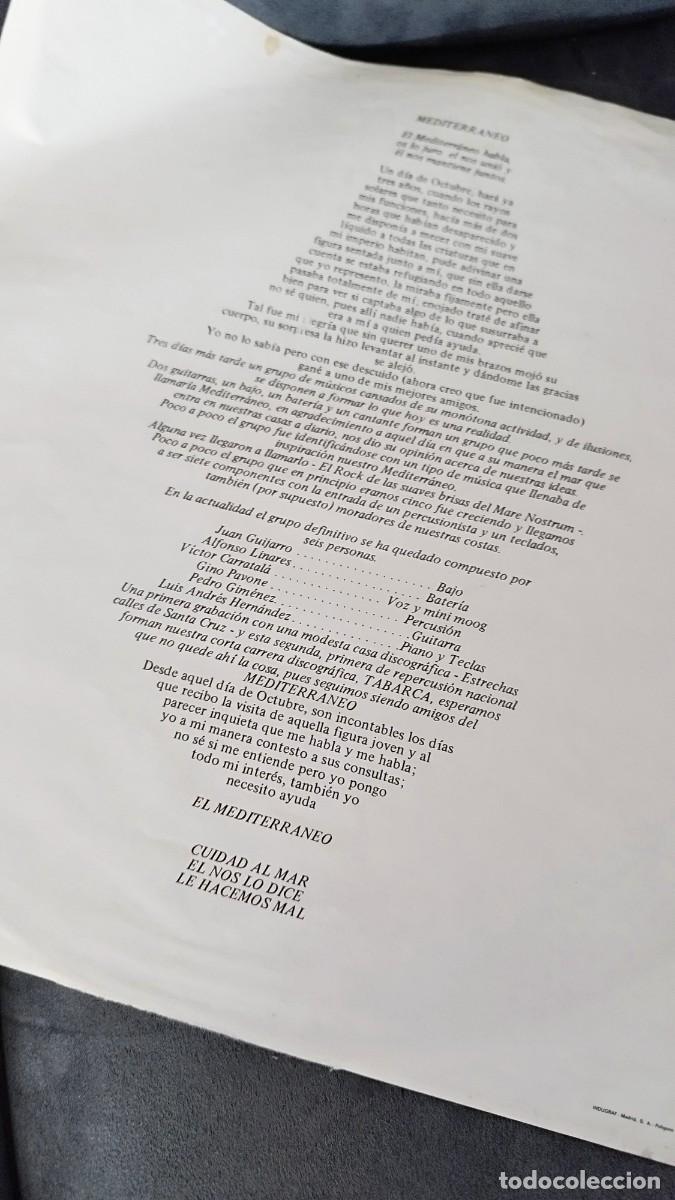 Discos de vinilo: Mediterr&aacute;neo,Tabarca.Vinilo Lp Sonido VG - Foto 7