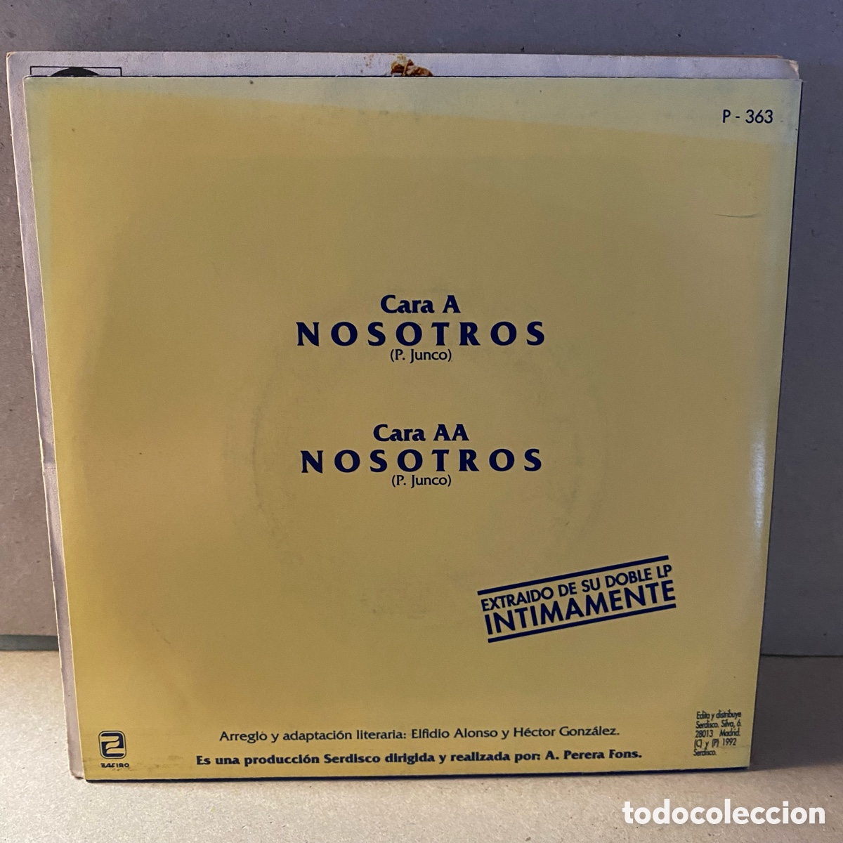 Discos de vinilo: Los Sabande&ntilde;os - Nosotros (7&rdquo;, Single, Promo) - Foto 2