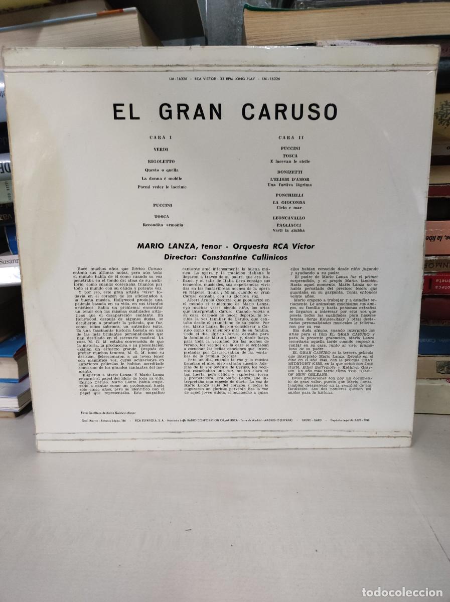 Discos de vinilo: Mario Lanza &ndash; El Gran Caruso - Foto 2