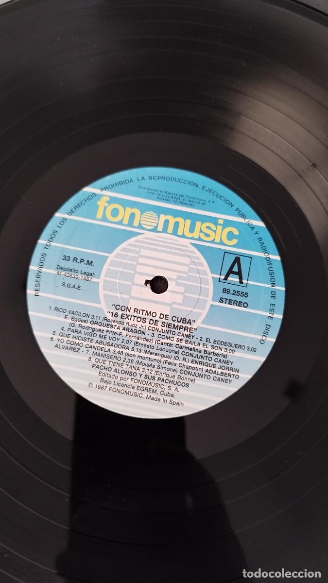 Discos de vinilo: CON RITMO DE CUBA 16 Grandes Exitos.Vinilo Lp - Foto 2