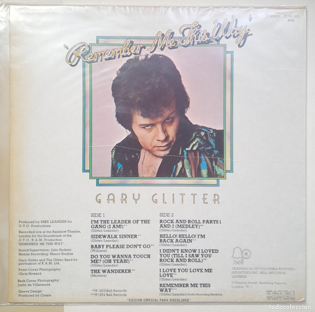 Discos de vinilo: GARY GLITTER &rdquo;REMEMBER ME THIS WAY&rdquo; (36/74/3) - Foto 2