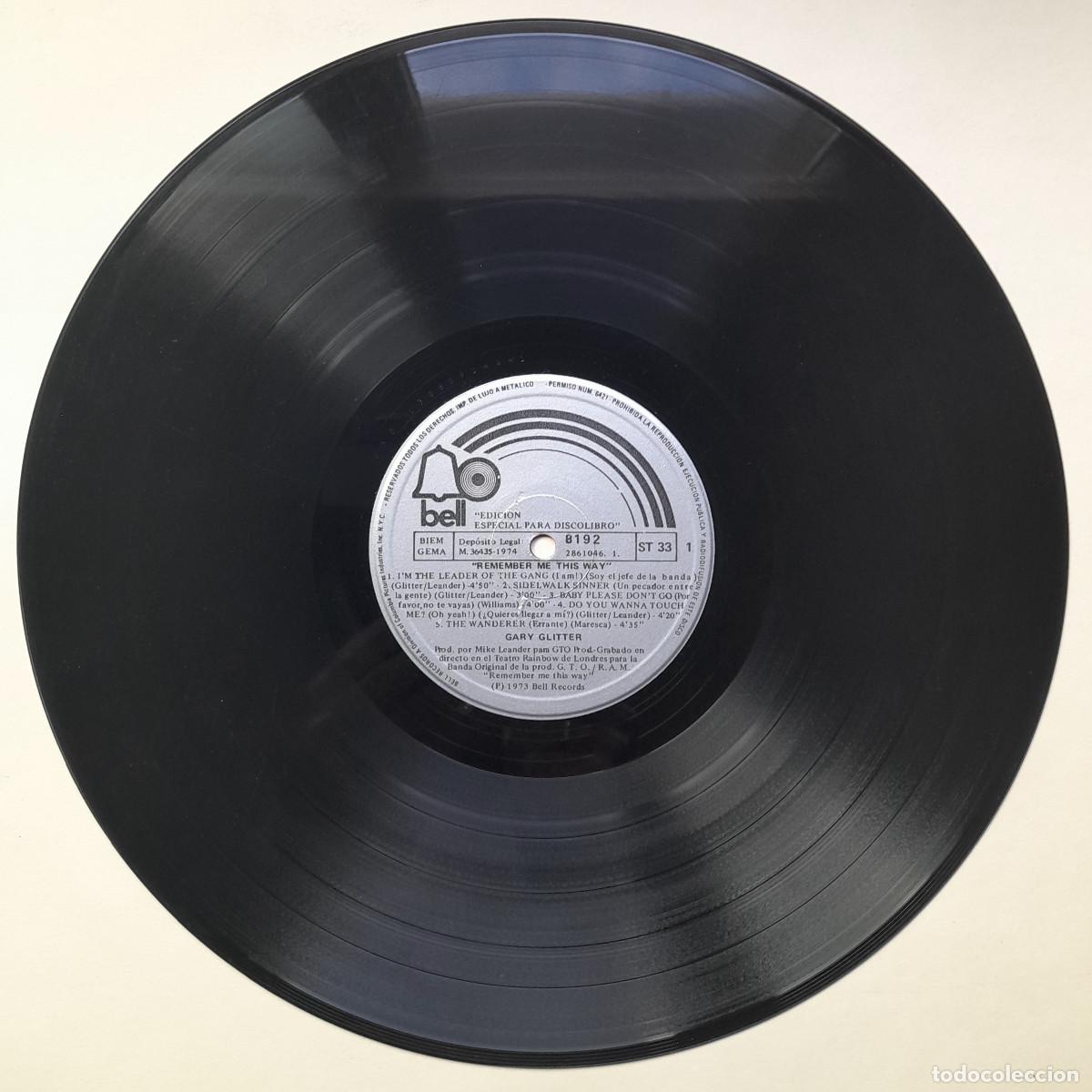 Discos de vinilo: GARY GLITTER &rdquo;REMEMBER ME THIS WAY&rdquo; (36/74/3) - Foto 3