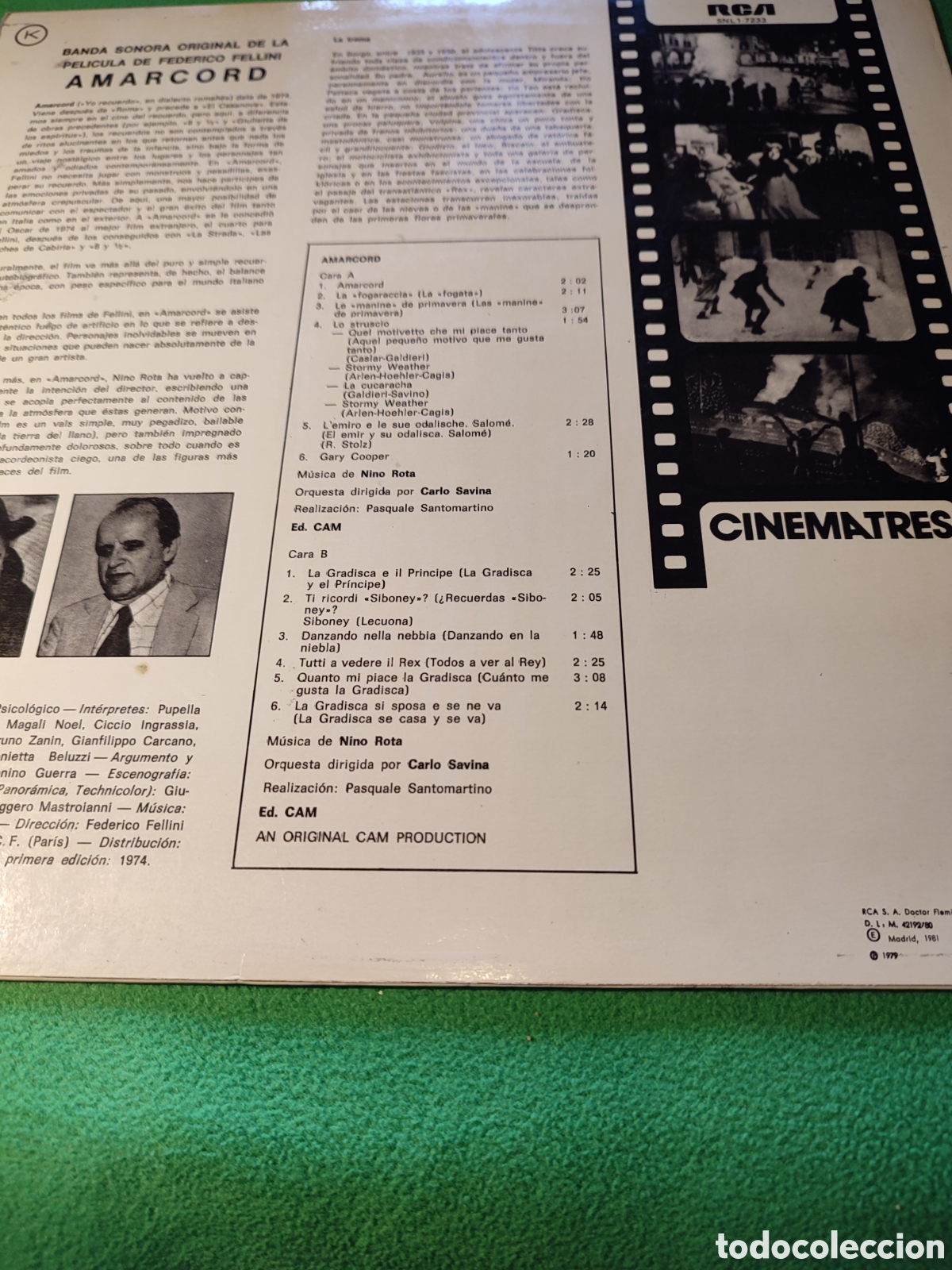 Discos de vinilo: Nino Rota - BSO Amarcord - Foto 2