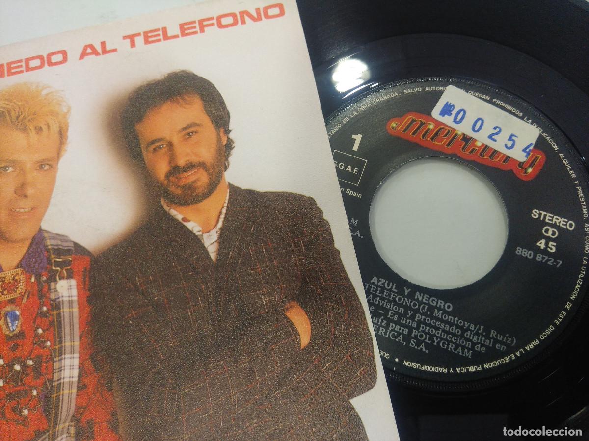 Discos de vinilo: AZUL Y NEGRO/MIEDO AL TELEFONO/SINGLE. - Foto 2