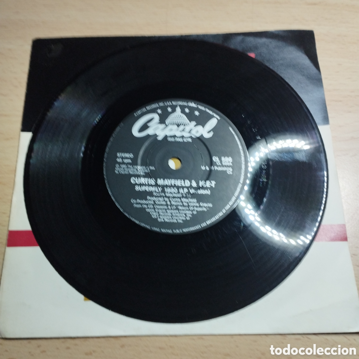 Discos de vinilo: Single 7 Curtis Mayfield & Ice-T. 1990. Superfly. - Foto 3