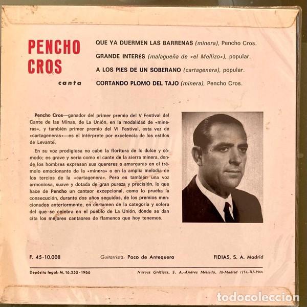 Discos de vinilo: Pencho Cros &ndash; Cante A Las Minas (Vinilo EP) - Foto 2
