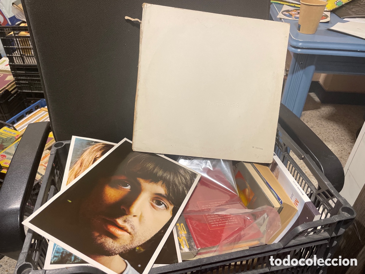 Discos de vinilo: ARKANSAS1980 LOTT284 MITAD DELANTERA SOLO FUNDA BEATLES WHITE BAJISIMO 7096 + 2 FOTOS