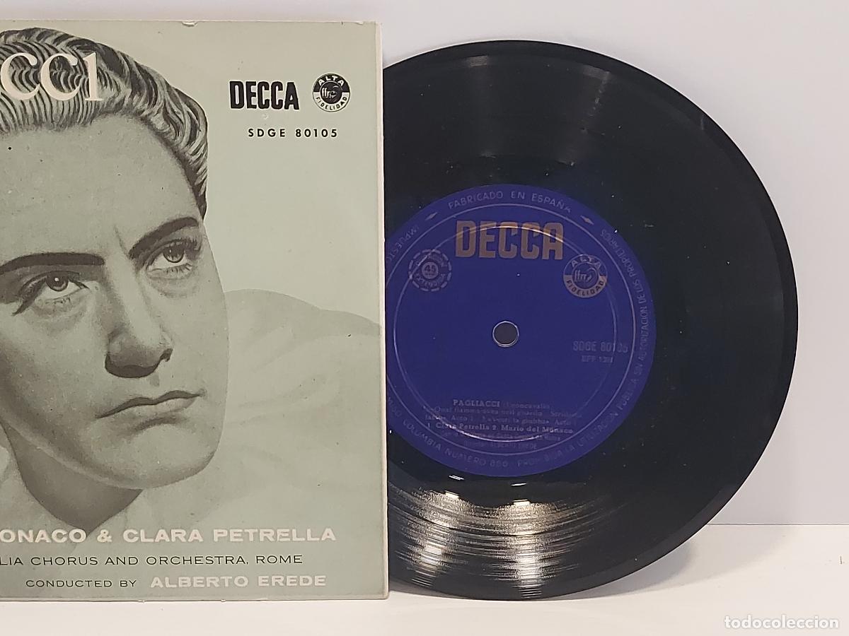 Discos de vinilo: PAGLIACCI / M. DEL MONACO-PETRELLA / DIR: A. EREDE / EP-DECCA-1957 / MBC. ***/*** - Foto 4