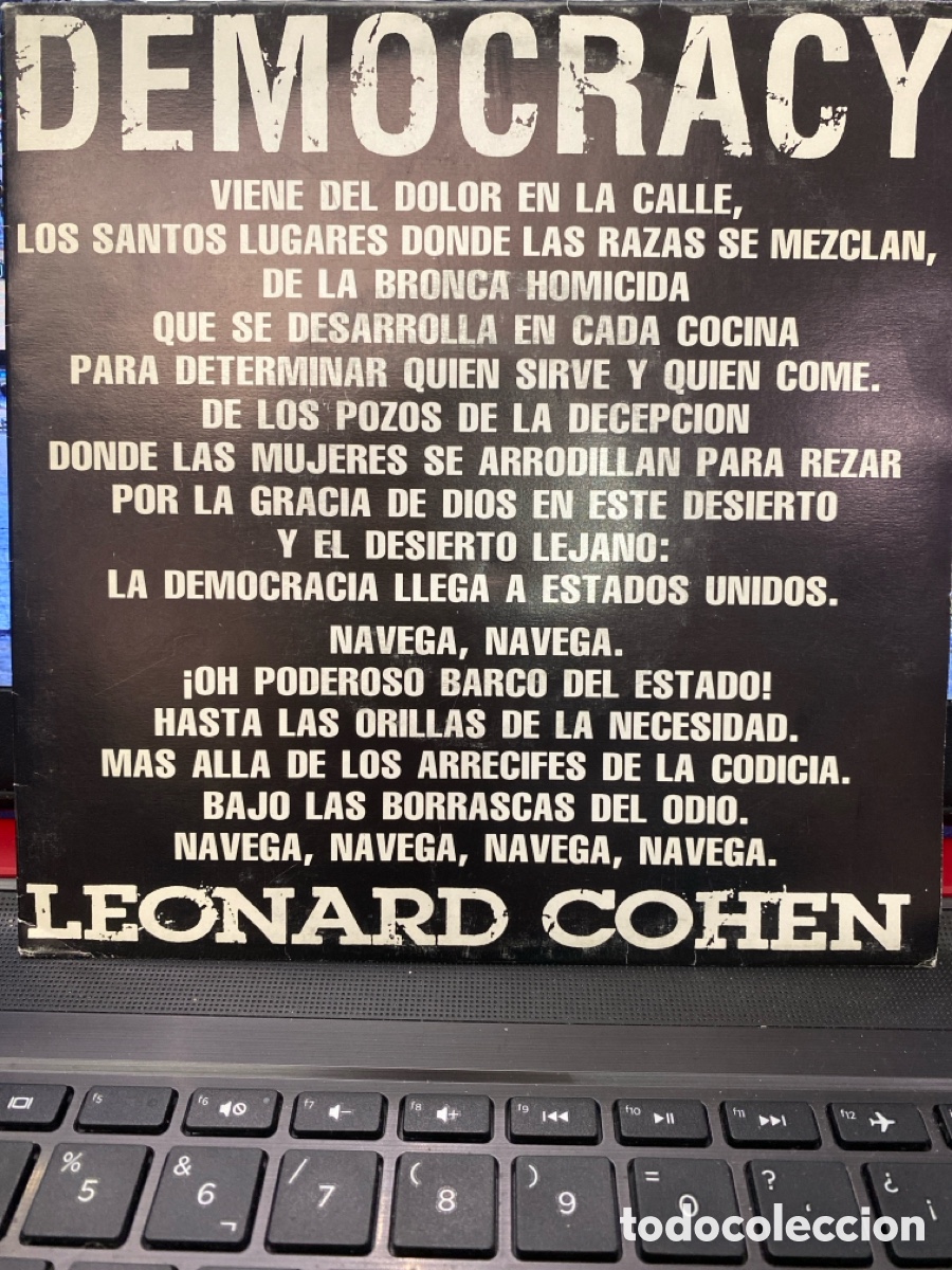 Discos de vinilo: LEONARD COHEN - DEMOCRACY SINGLE PROMO SPAIN - Foto 1