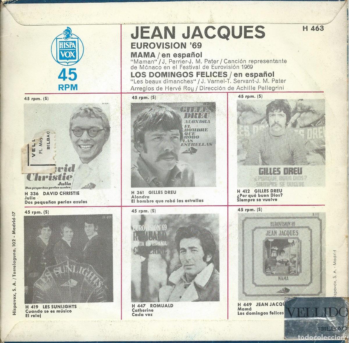 Discos de vinilo: Jean Jacques Mama Eurovisi&oacute;n 1969 - Foto 2