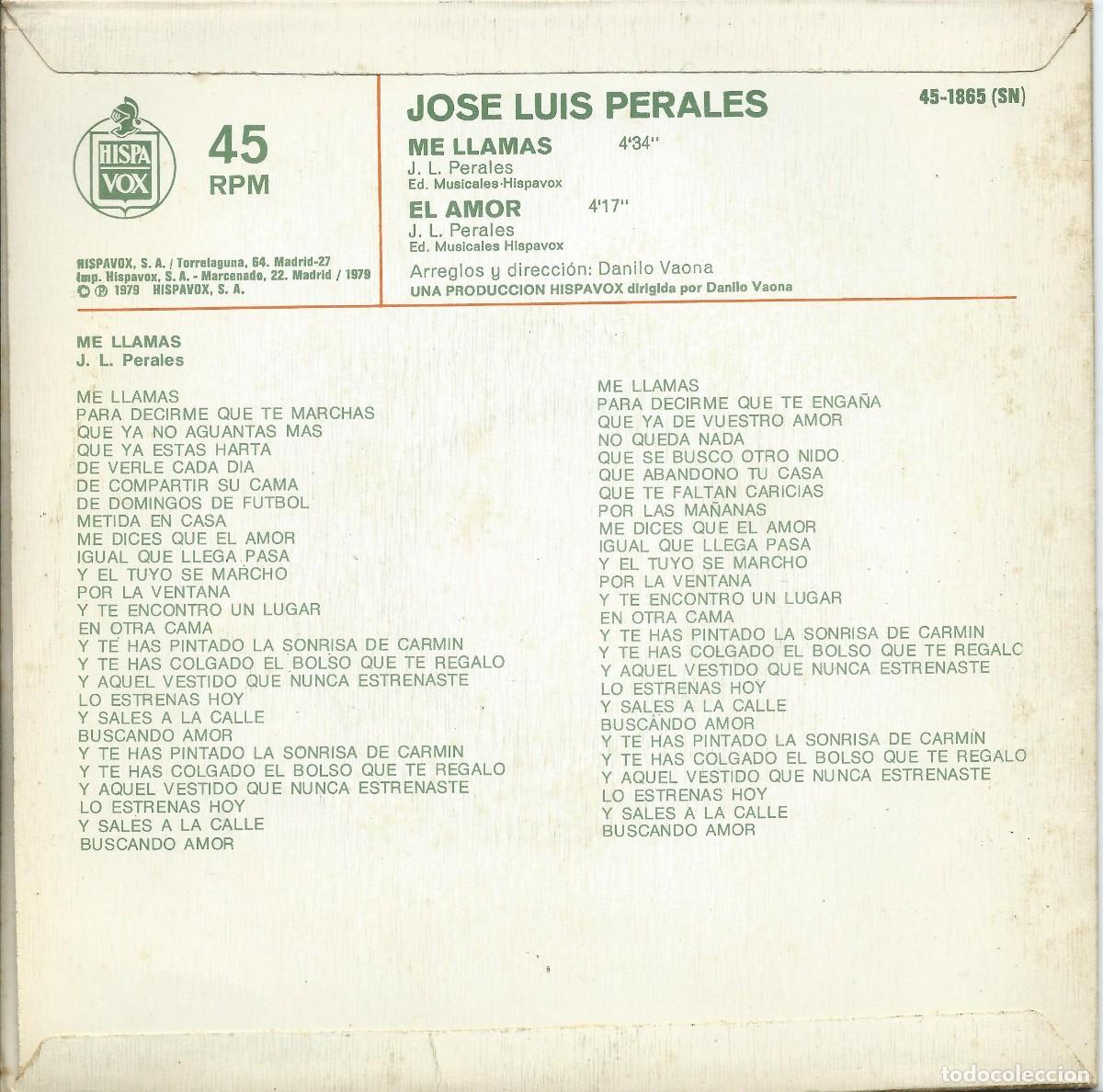 Discos de vinilo: Jos&eacute; Luis Perales Me llamas - Foto 2