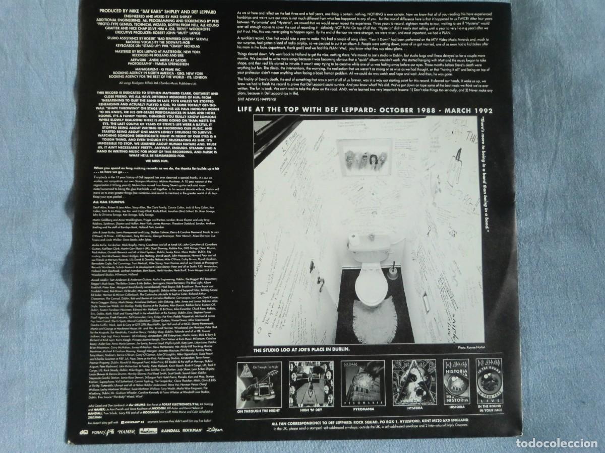 Discos de vinilo: LP DEF LEPPARD: ADRENALIZE (1992) Con insert. Espa&ntilde;a Phonogram. + CD regalo - Foto 3