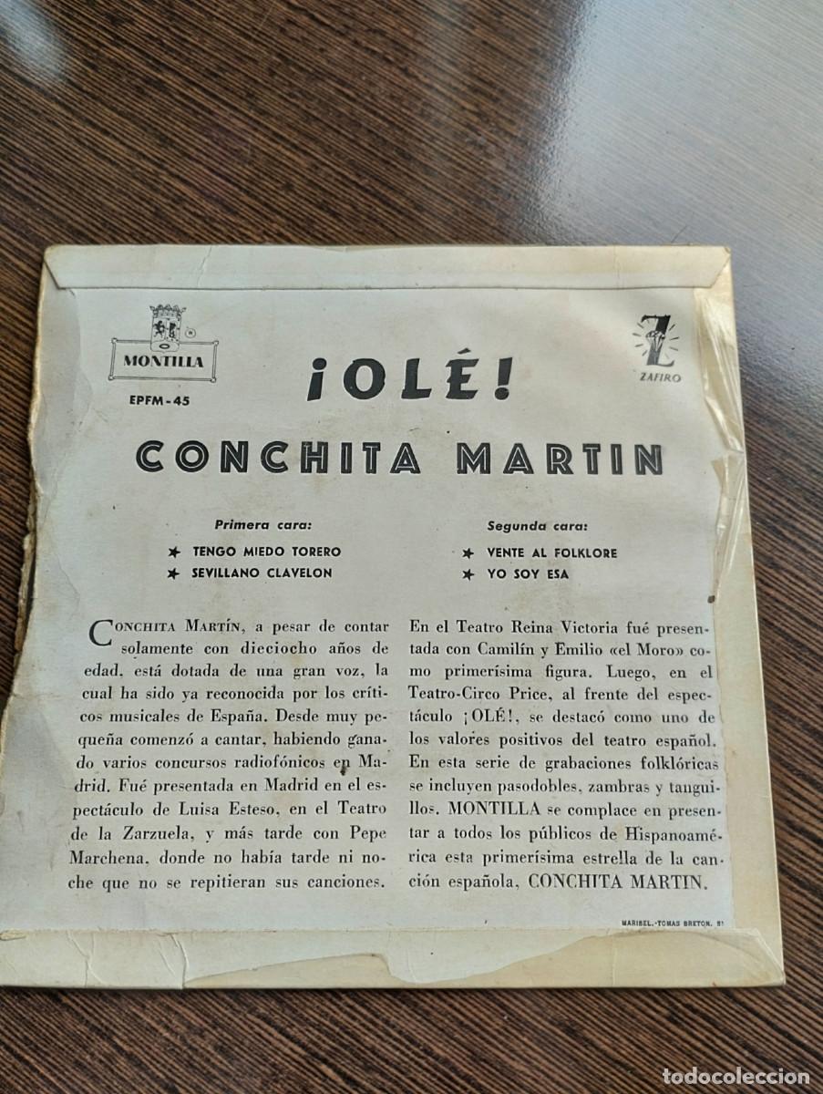 Discos de vinilo: Disco single Conchita Martin Ole! - Foto 2