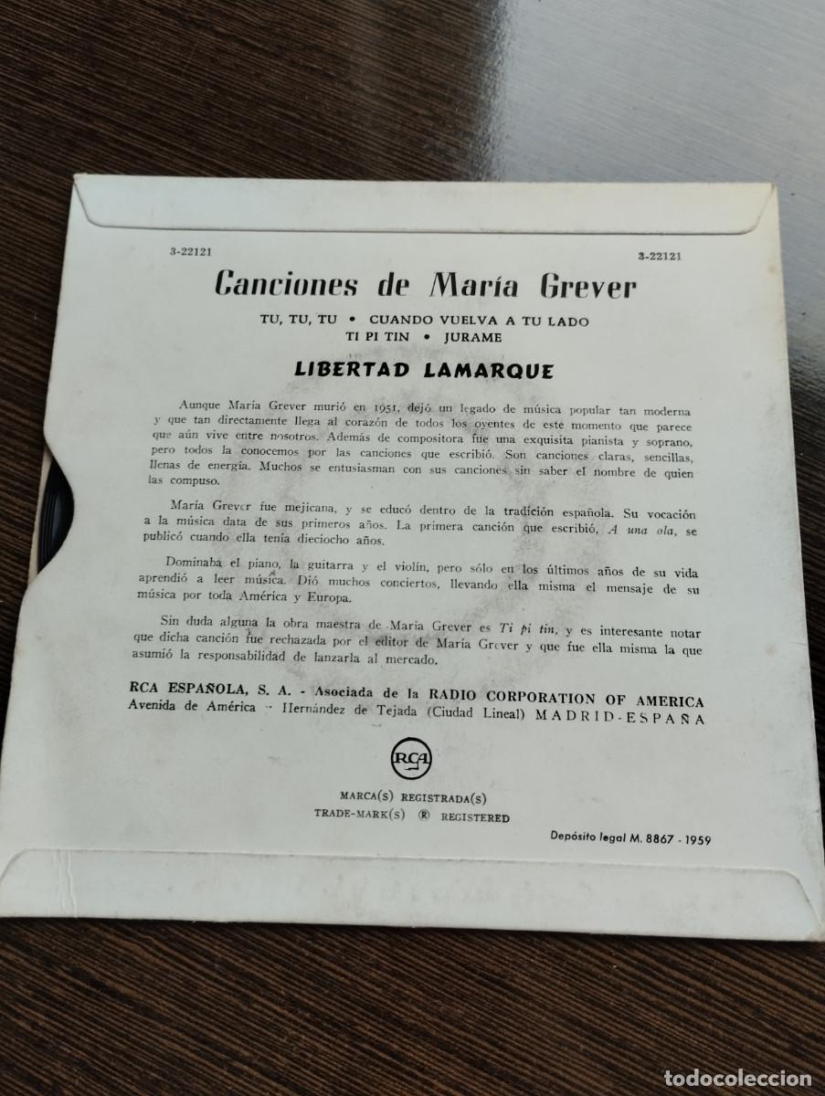 Discos de vinilo: Disco single Maria Grever libertad lamarque - Foto 2