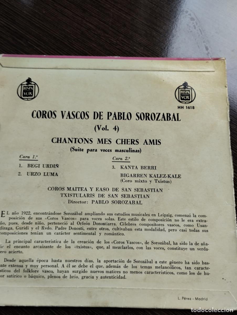 Discos de vinilo: Disco single Pablo Sorozabal San Sebastian - Foto 2