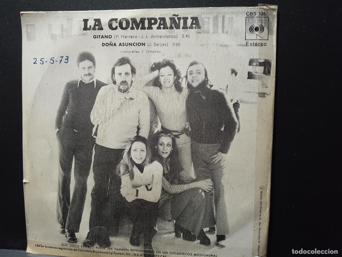 Discos de vinilo: LA COMPA&Ntilde;IA - GITANO + DO&Ntilde;A ASUNCI&Oacute;N - SINGLE 1973 PEPETO - Foto 2