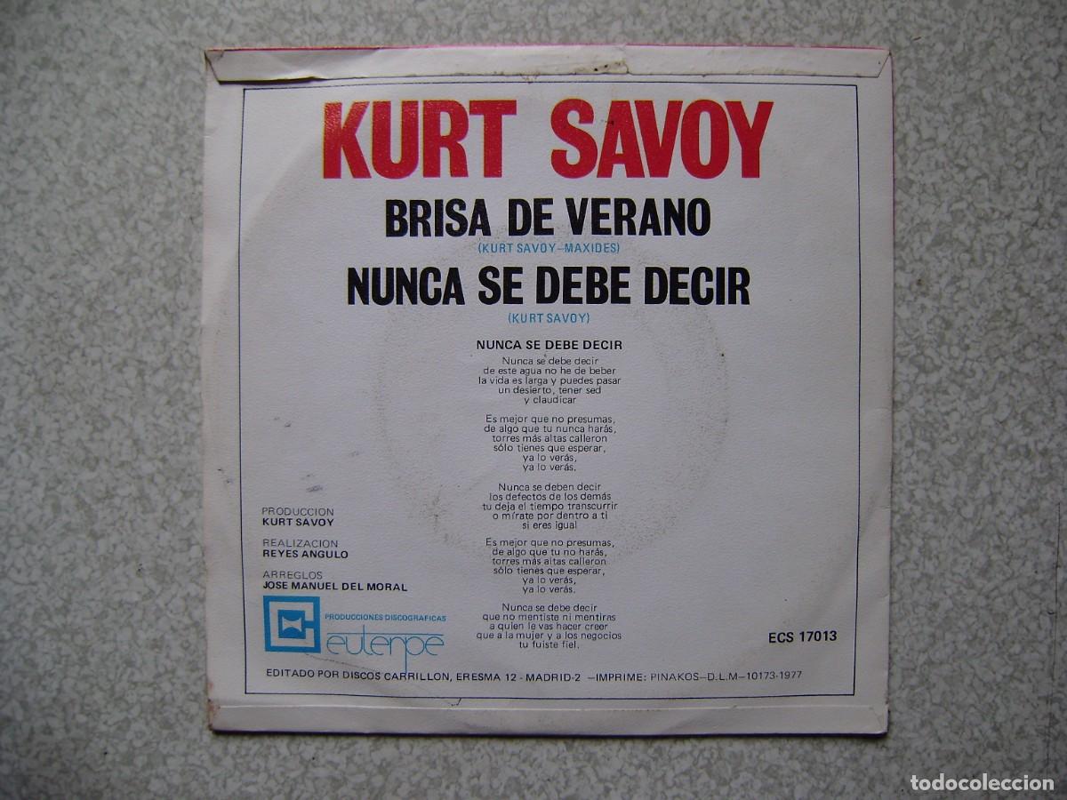Discos de vinilo: KURT SAVOY..BRISA DE VERANO + 1 - Foto 2