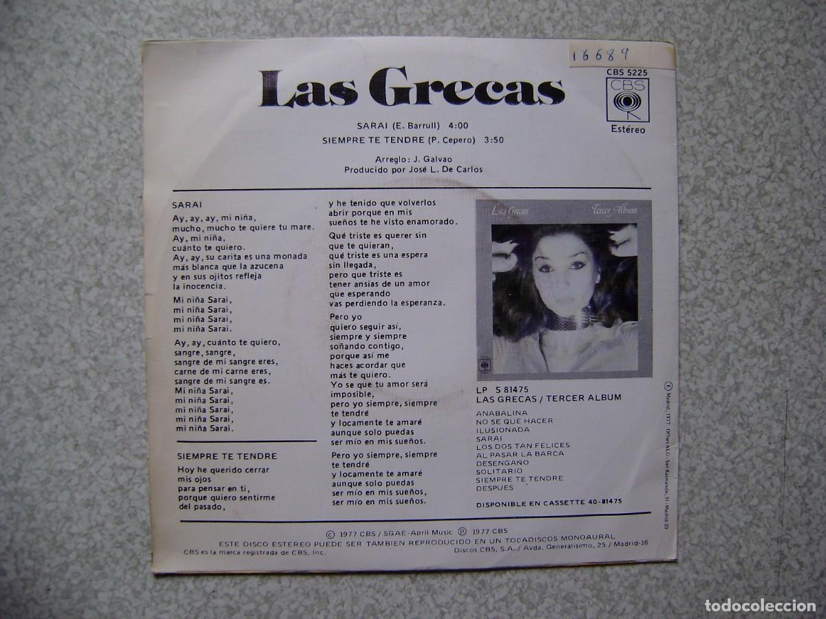 Discos de vinilo: LAS GRECAS.SARAI + 1 - Foto 2