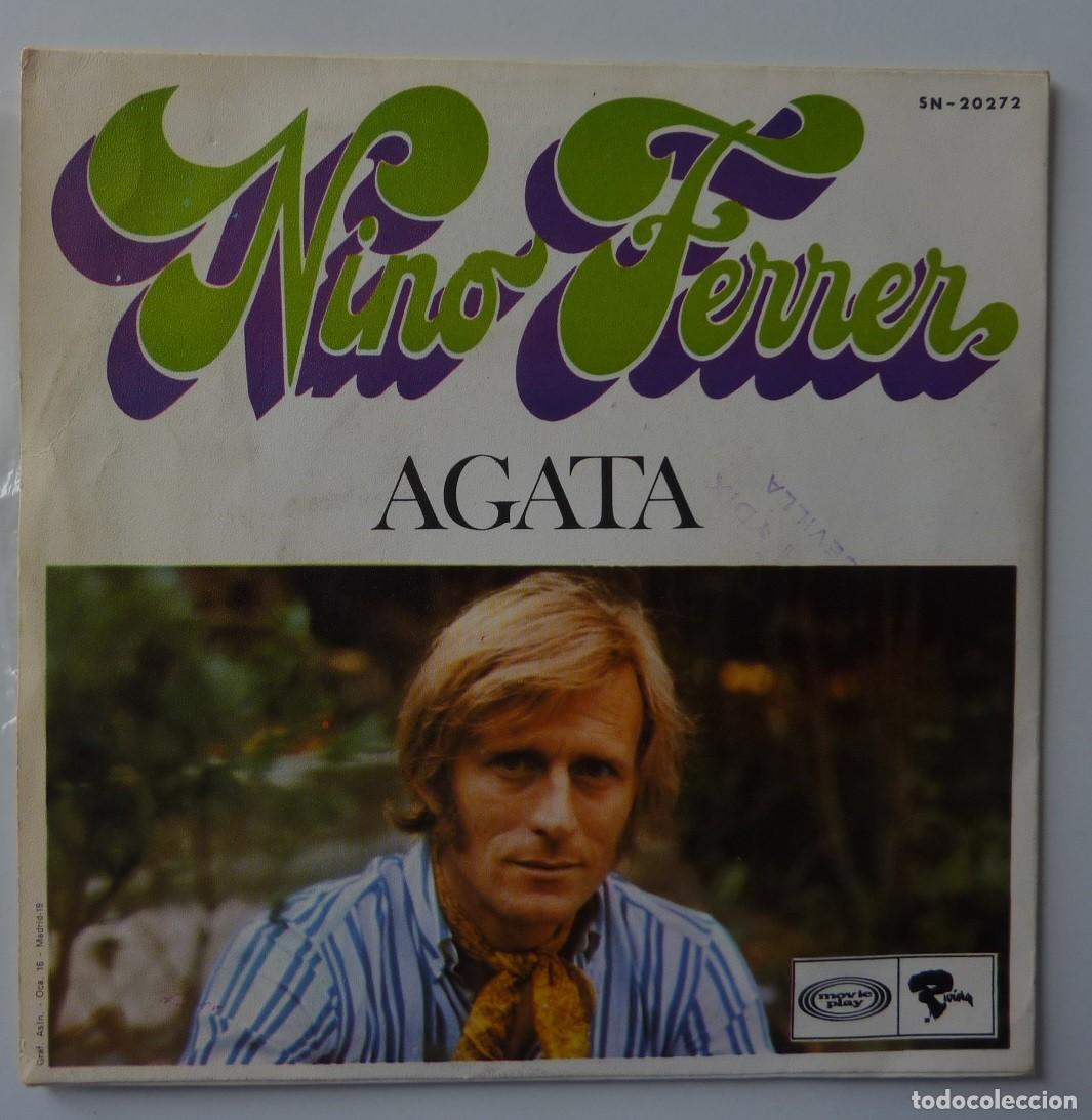 Discos de vinilo: NINO FERRER // AGATA // 1969 // SINGLE - Foto 2