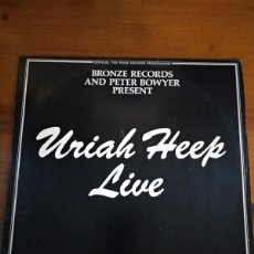 Discos de vinilo: URIAH HEEP - LIVE SELLO BRONZE RECORDS 1973 DOBLE LP PORTADA ABIERTA CON LIBRO DE FOTOS.