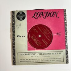 Discos de vinilo: LONDON EL TEMA DE TERRY DE CANDILEJAS; EL BAION;MOULIN ROUGE; TERCER HOMBRE 45 RPM