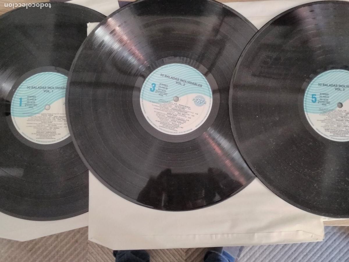 Discos de vinilo: 50 baladas inolvidables, 3 LPS,1992 - Foto 3