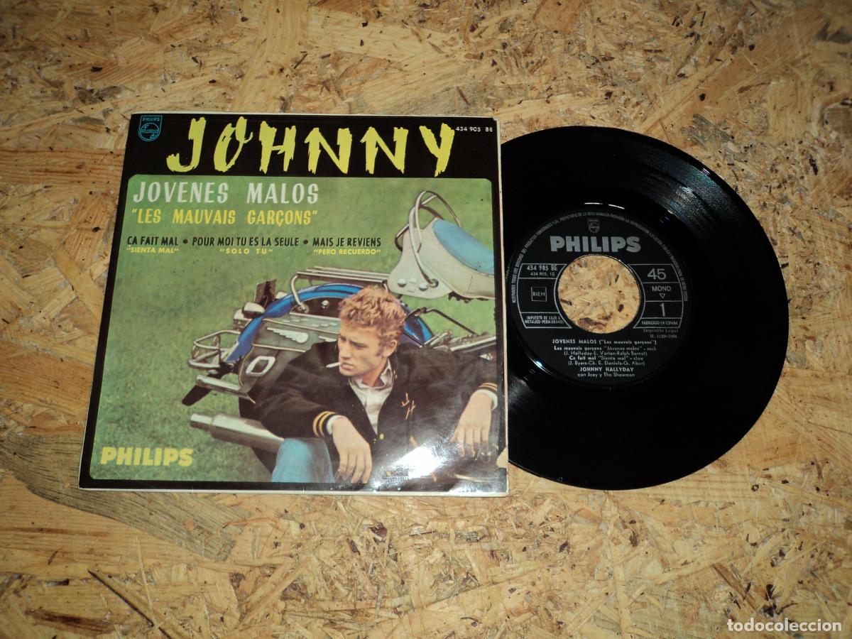 Discos de vinilo: JOHNNY HALLYDAY - JOVENES MALOS + 3 - Foto 1