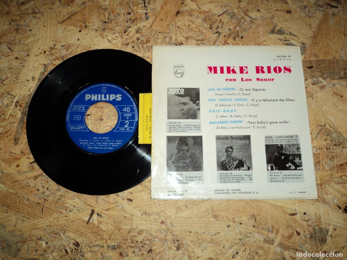 Discos de vinilo: Mike Rios con Los Sonor - Oh Mi Se&ntilde;or + 3 - Foto 2
