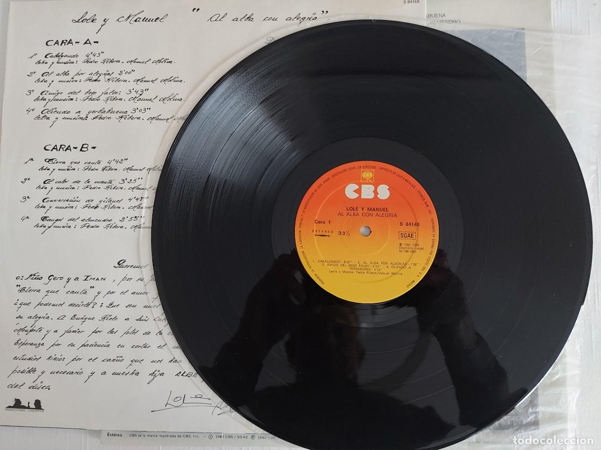 Discos de vinilo: LP Lole y Manuel. Al Alba con alegr&iacute;a. - Foto 3