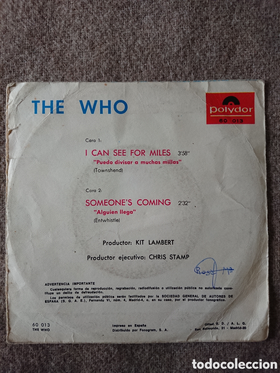 Discos de vinilo: The Who - I can see for miles - Foto 2