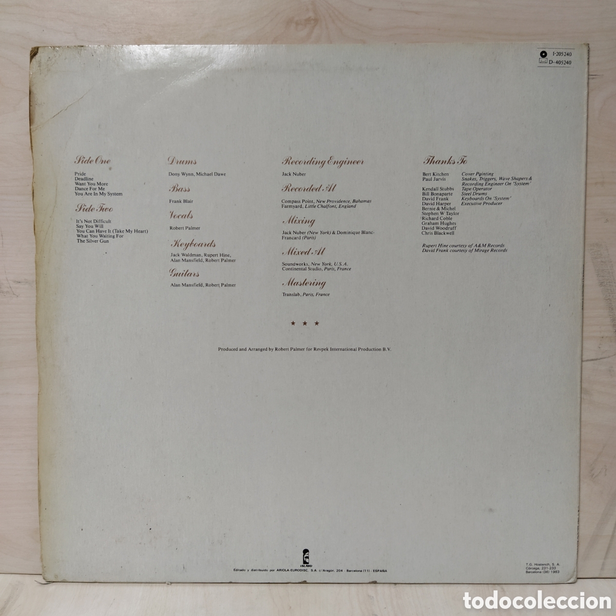 Discos de vinilo: Robert Palmer - Pride (LP, Album) - Foto 2