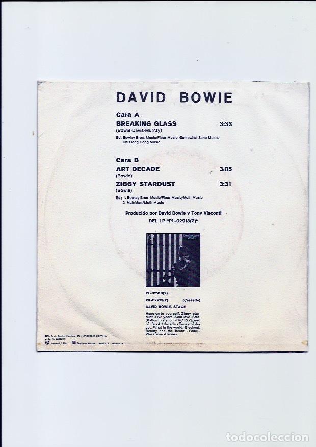 Discos de vinilo: DAVID BOWIE. Breaking glass (vinilo single 1978) - Foto 2