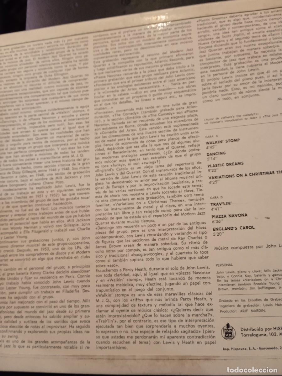 Discos de vinilo: THE MODERN JAZZ QUARTET- PLASTIC DREAMS. LP - Foto 2