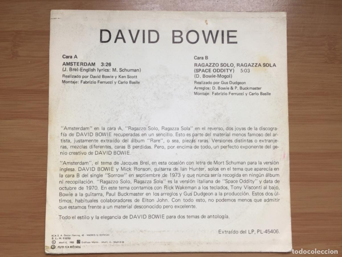 Discos de vinilo: DAVID BOWIE. Amsterdam. (vinilo single 1983) - Foto 2