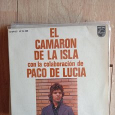 Discos de vinilo: EL CAMARÓN DE LA ISLA CON LA COLABORACIÓN DE PACO DE LUCÍA - TIENTOS-FANDANGOS-TANGOS (7”, EP) 1974