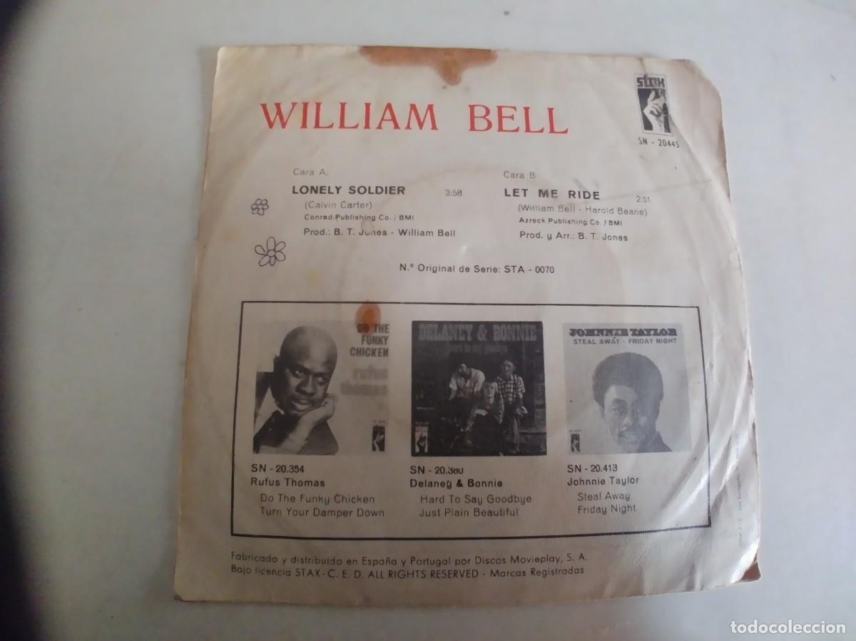 Discos de vinilo: WILLIAM BELL-SINGLE LONELY SOLDIER - Foto 2
