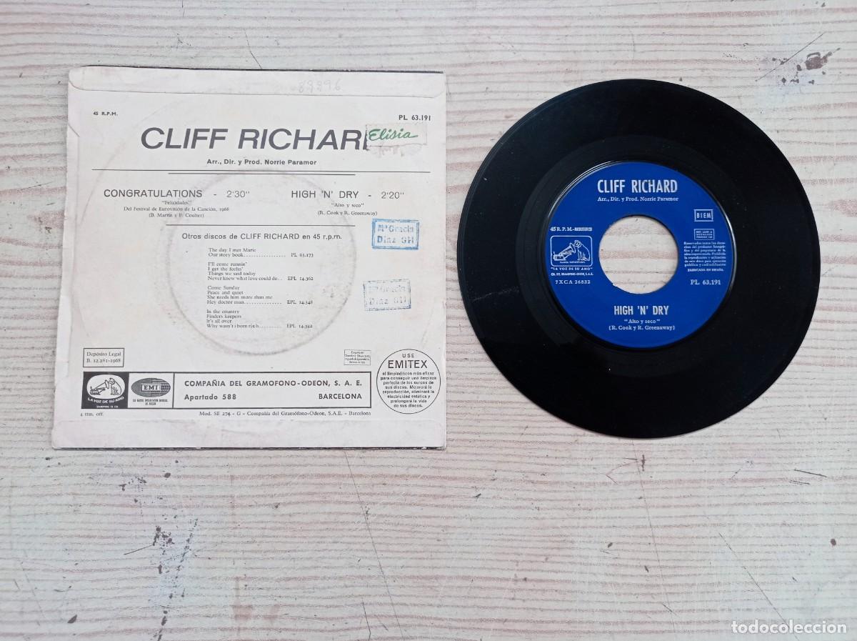 Discos de vinilo: Cliff Richard - Congratulations - High &acute;N&acute; Dry - Single - Foto 2