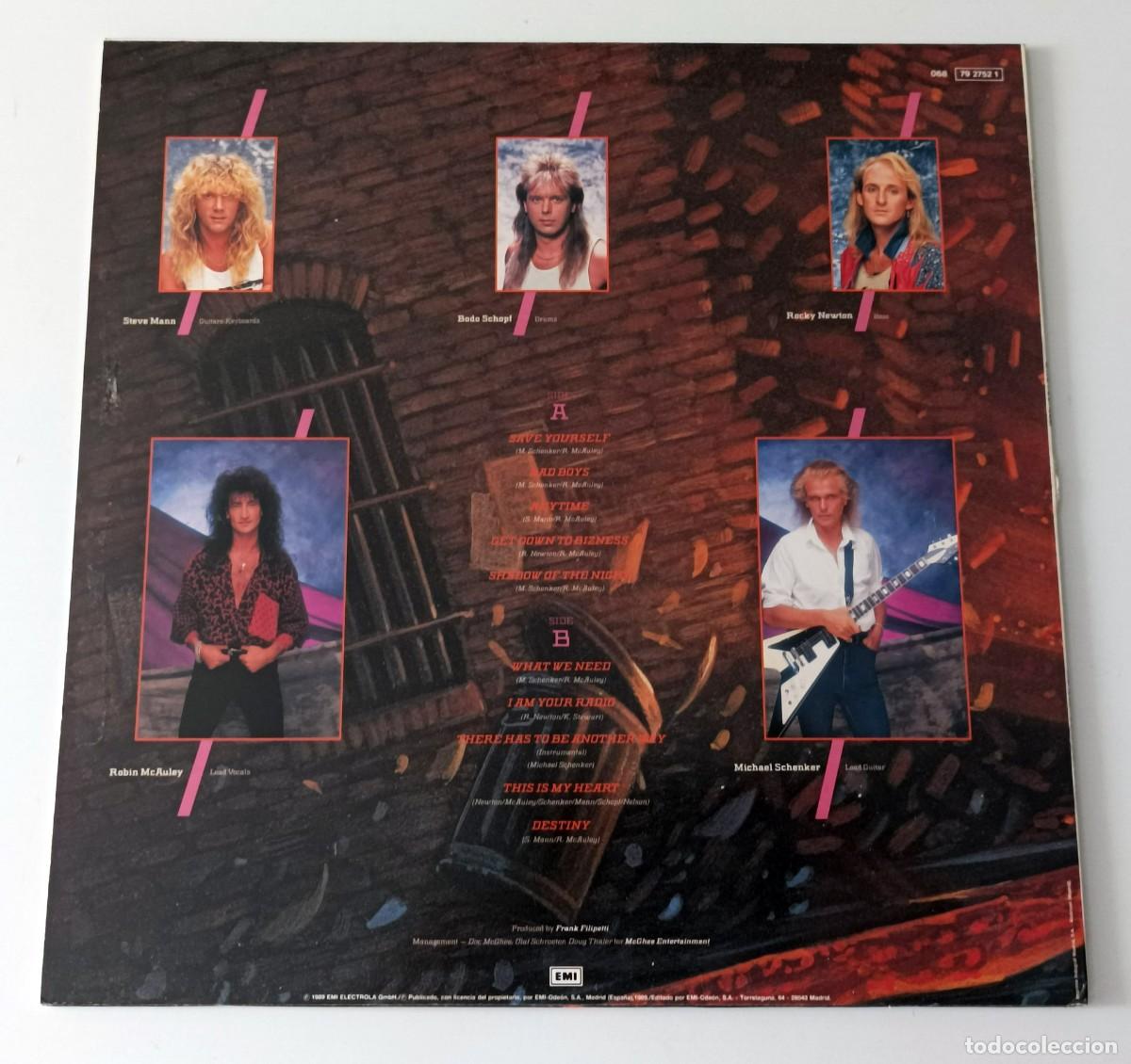 Discos de vinilo: LP M.S.G. (McAULEY SCHENKER GROUP) - SAVE YOURSELF - Foto 2