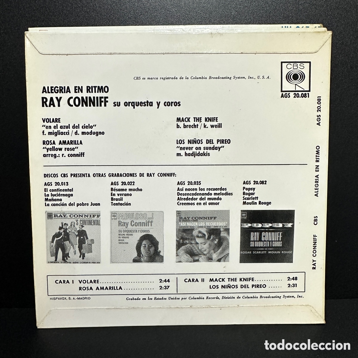 Discos de vinilo: Ray Conniff Su Orquesta Y Coros - Alegria En Ritmo (7&rdquo;, EP, Mono) - Foto 2