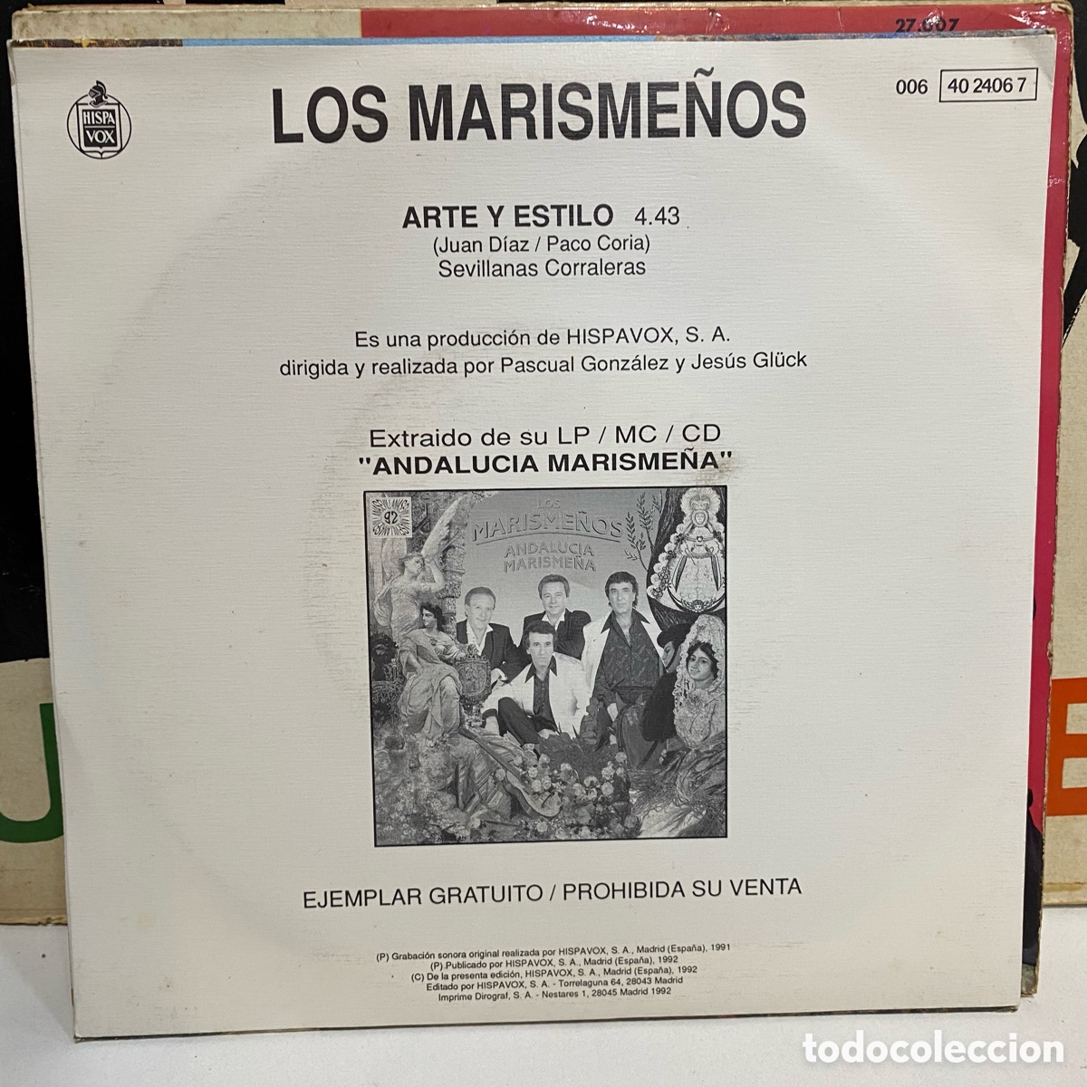 Discos de vinilo: Los Marisme&ntilde;os - Arte y Estilo (7&rdquo;, Single) - Foto 2