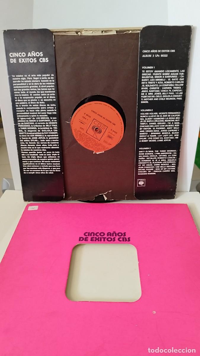 Discos de vinilo: Cinco a&ntilde;os de &eacute;xitos CBS,3 lps - Foto 2