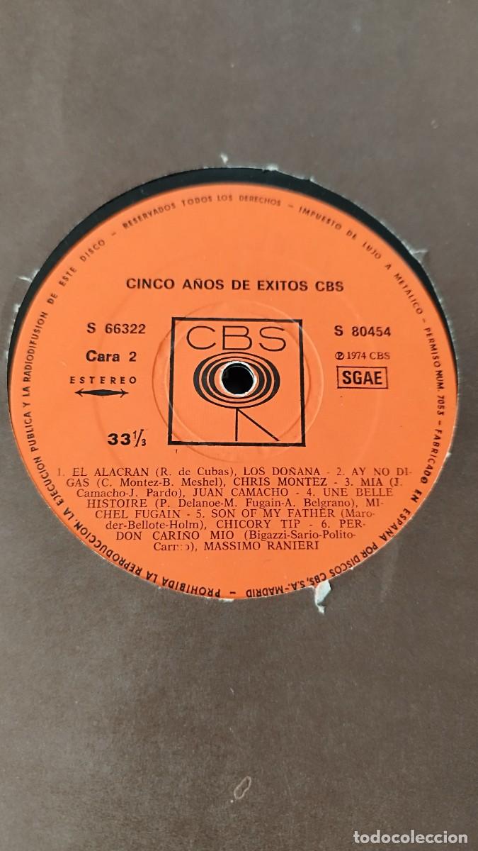Discos de vinilo: Cinco a&ntilde;os de &eacute;xitos CBS,3 lps - Foto 3