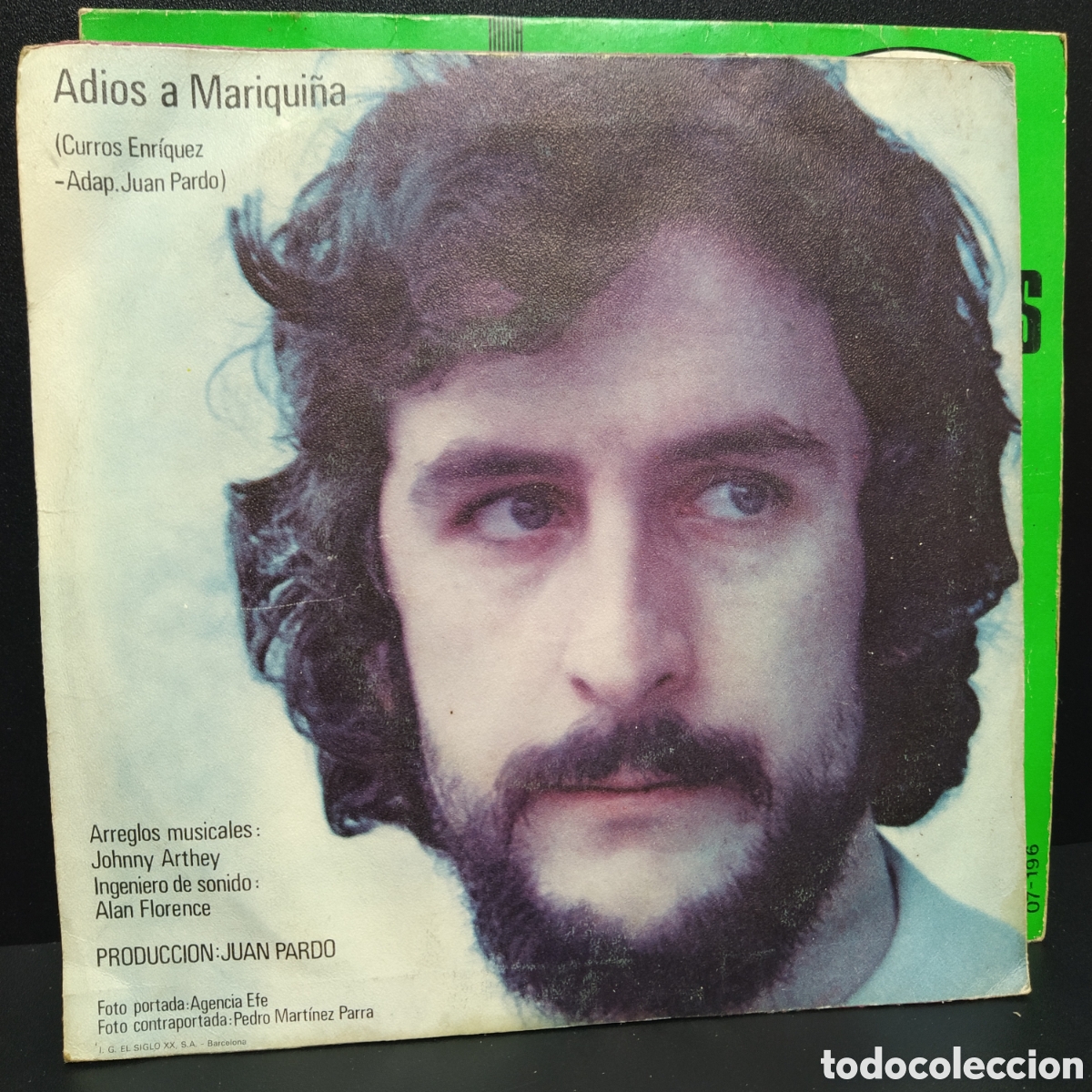 Discos de vinilo: Juan Pardo - Adios A Mariqui&ntilde;a (7&rdquo;, Single) - Foto 2