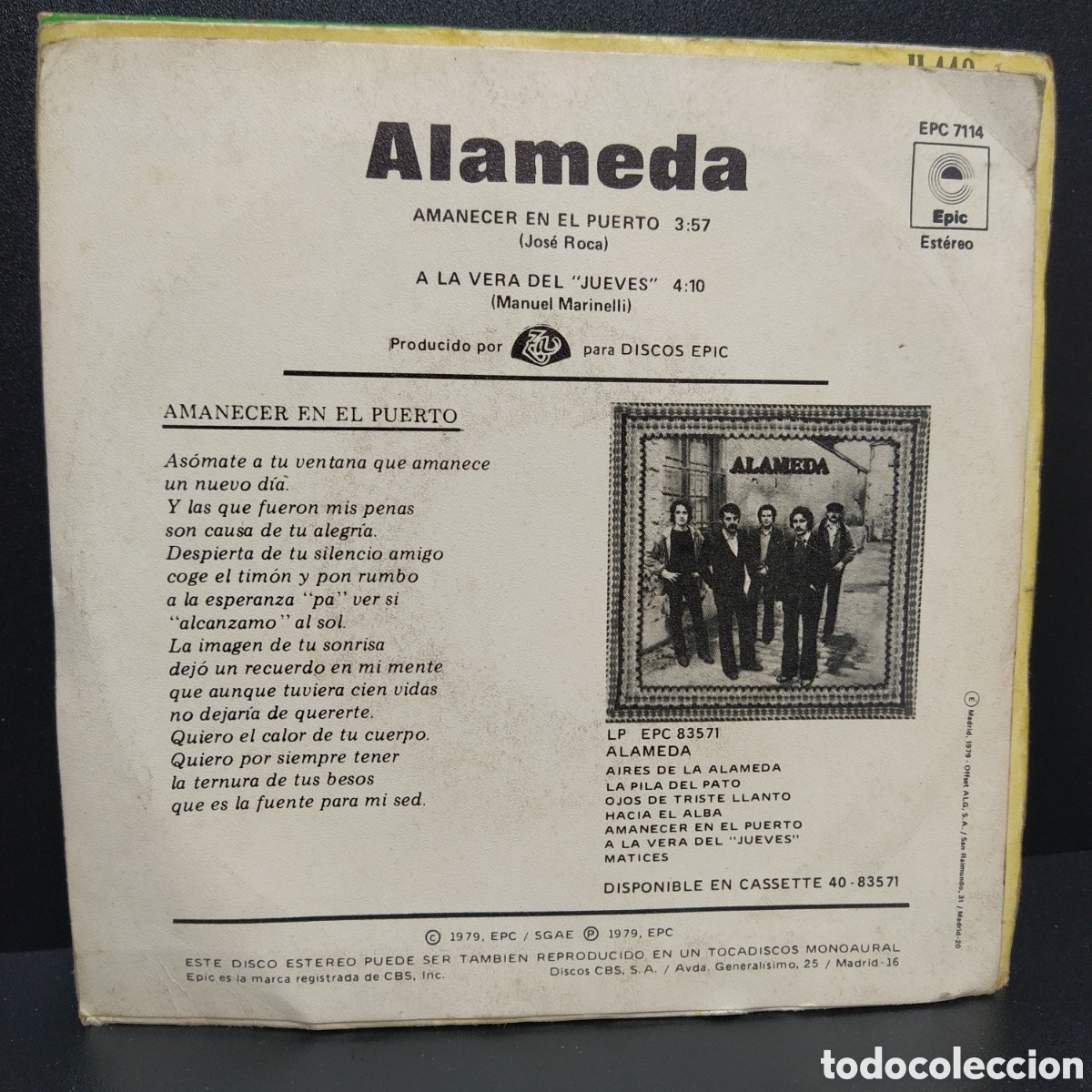 Discos de vinilo: Alameda - Amanecer En El Puerto (7&rdquo;, Single) - Foto 2